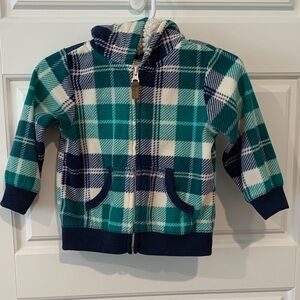 Carter's Green and Blue Plaid Hoodie